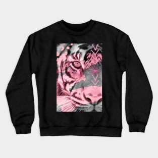 Blush pink - black & white - 1990s tiger Crewneck Sweatshirt